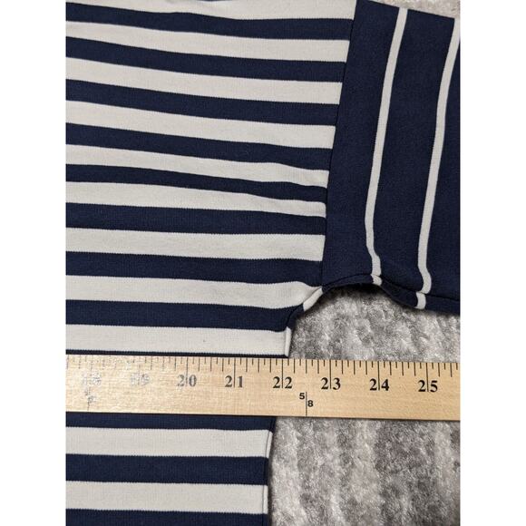 J. Crew Colorblock Mini Shift Dress Women L Navy Striped Nautical Thick Fabric - Picture 8 of 14